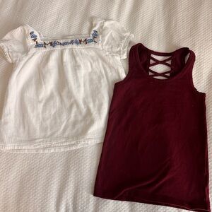 Bundle of one Janie and jack blouse and one old navy tank.